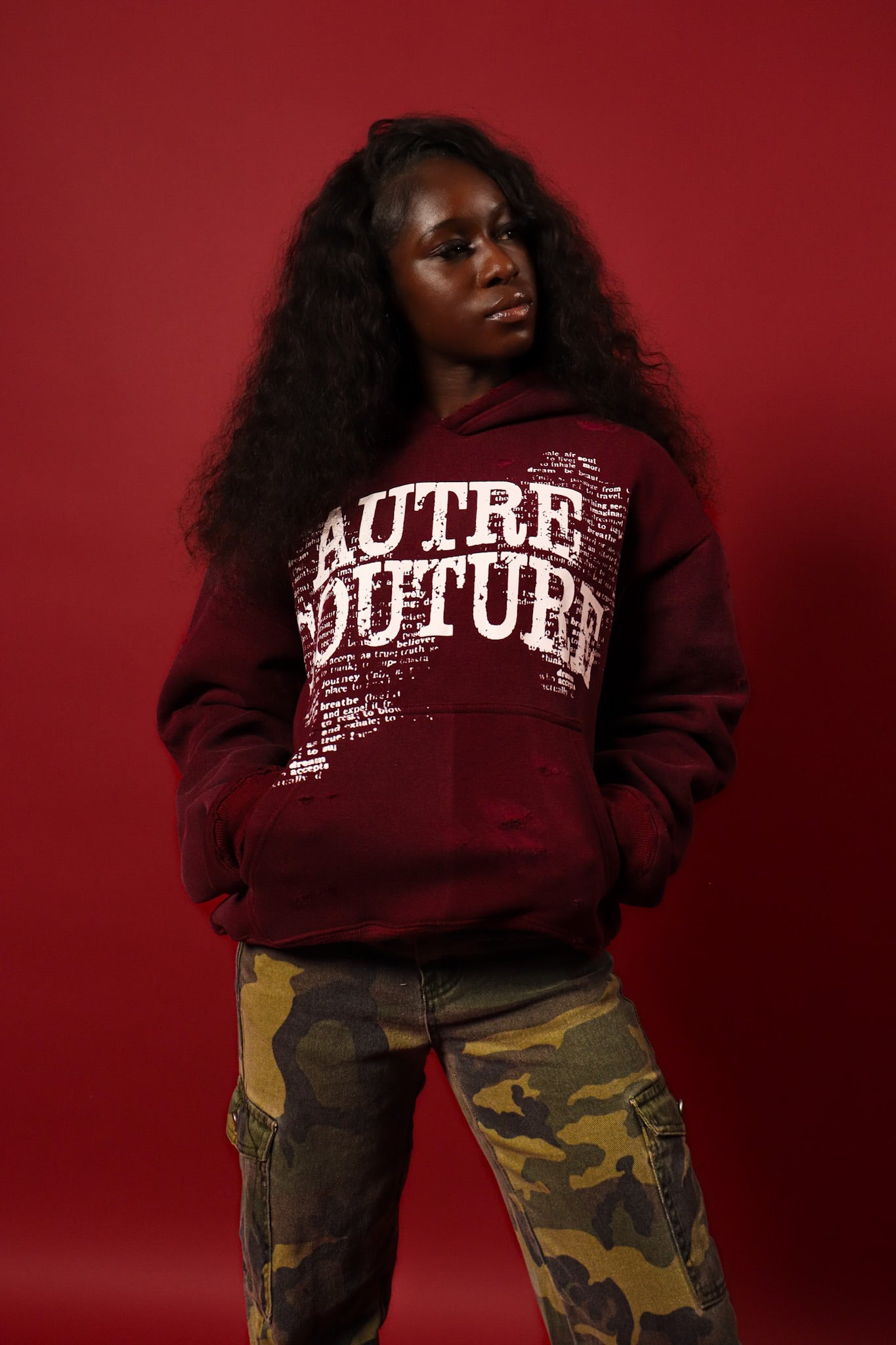 Words Of Affirmations HOODIE - Burgundy