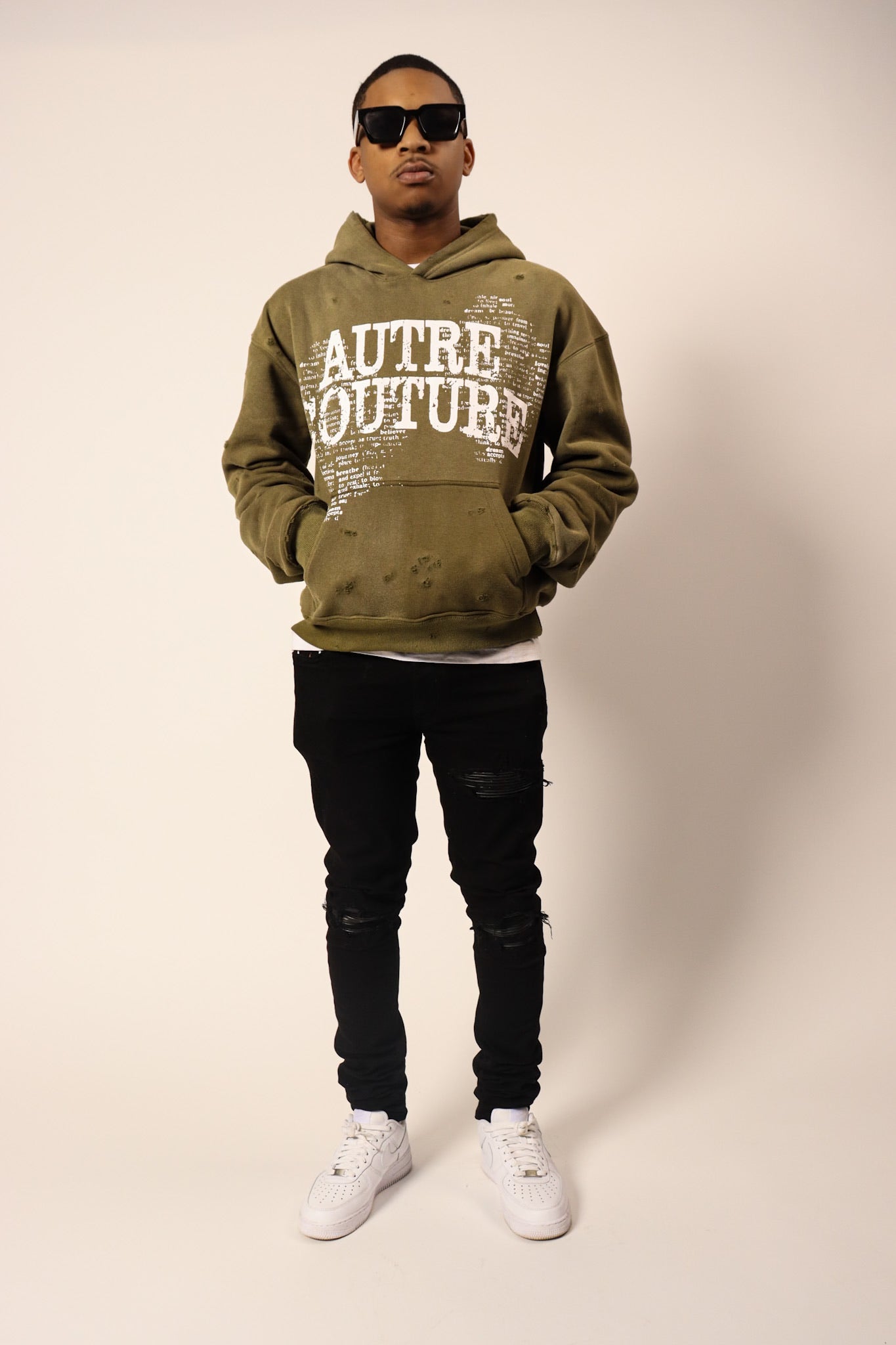 Words Of Affirmations HOODIE - Olive Green