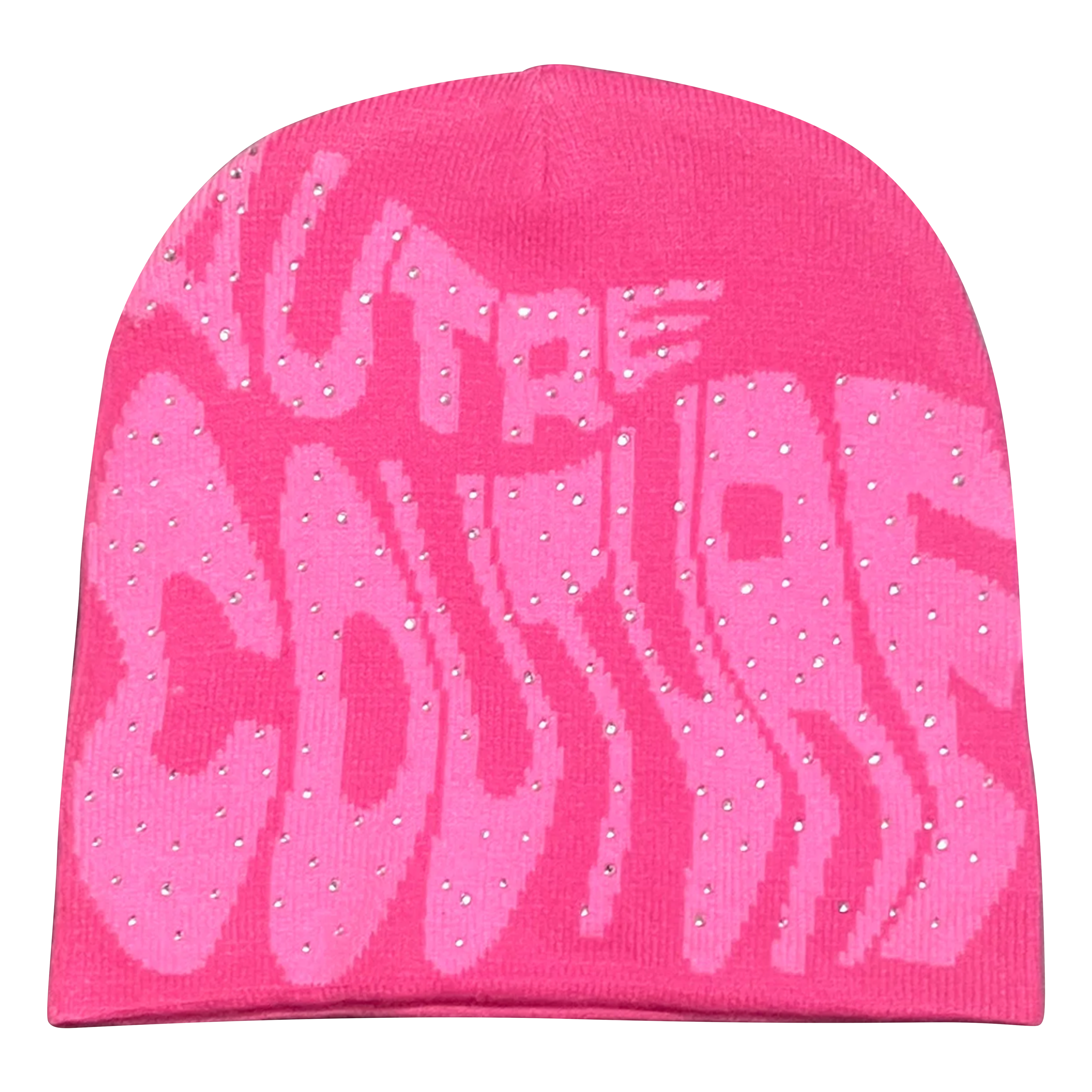 Bedazzled Swirl Beanie - Pink/Hot Pink